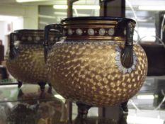 Royal Doulton stoneware three handled vase, slight
