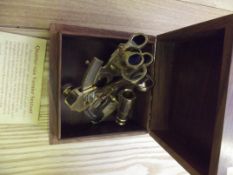 Quarter size Vernier sextant in teak case