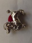 Silver pin cushion in the form of dog