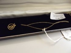 9 ct gold pendant and chain