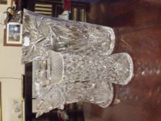 3 cut glass vases