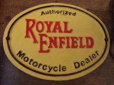 Cast iron sign, Royal Enfield