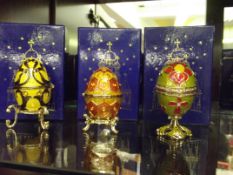 3 Farberge egg style trinket boxes, Atlas collecti