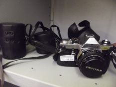 Pentax camera with two lenses