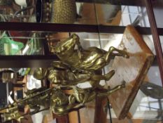 Very heavy brass knight on a horse