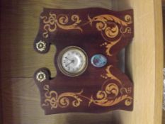 Arts & Crafts inlaid mantle clock