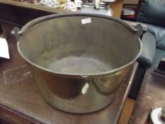 Large heavy Victorian brass jam pan