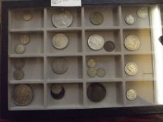 Tray of silver coins