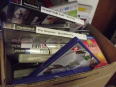 Box of playstation, Wii and psp games