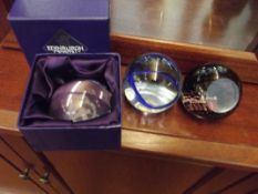 Edinburgh crystal paperweight together with Caithn
