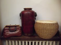 Very large vase, large plant pot and a ceramic han