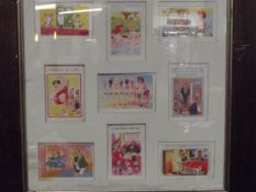 Framed comedy postcard collection