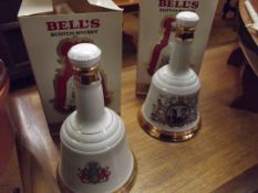 Two Bell's Wade commemorative whisky decanters, bo
