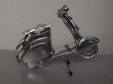 Chrome Vespa Scooter, 26 cm