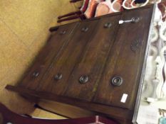 Edwardian oak chest of four drawers