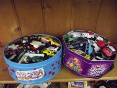 Two boxes of collectable cars