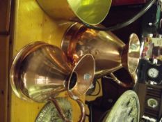 Two Victorian copper haystack jugs, two gallon and