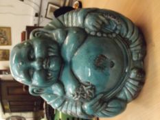 Large ceramic blue Buddha