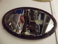 Edwardian mahogany bevel edged wall mirror