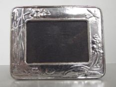Small stamped silver photo frame
