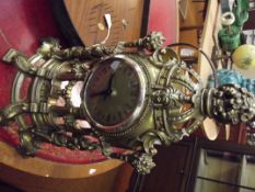 Brass Rococo style clock with battery movement