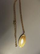 9 ct gold locket and chain, 9 grams