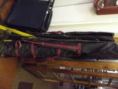 Collection of fishing poles and fishing rods