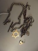 Silver Albert chain and others