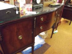 Flame mahogany serpentine front sideboard