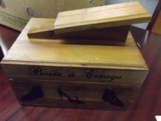 Wooden shoe shine box