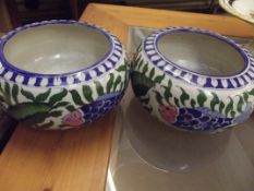 Pair of Persian style fish bowls