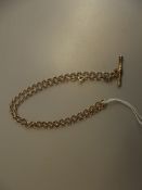 9 ct gold chain with t-bar, 9 grams