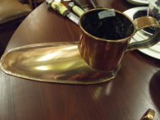 Victorian copper ale warmer, slipper form