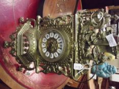 Brass Rococo style clock with battery movement