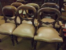 Set of eight Victorian style balloon back chairs,