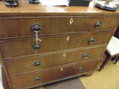 19th century mahogany chest of four graduating dra