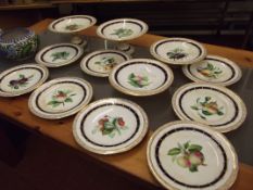 Set of 12 early 19th century hand painted plates a