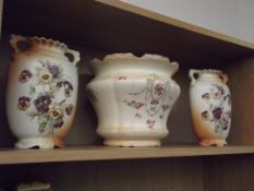 3 pieces of Victorian blush ivory garnitures