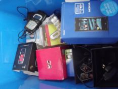 Box of old mobile phones