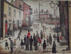 Framed Lowry print titled 