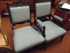 Pair of late Victorian lady's and gent's salon cha
