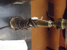 Brass and bronze table lamp, requires rewiring