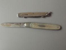 Two early hallmarked silver pocket knifes