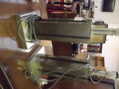 Pair of good quality brushed metal table lamps
