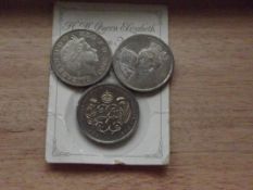 Three £5 coins