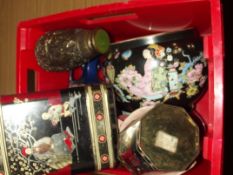 Collection oriental tins and vases