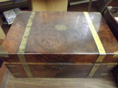 Victorian brass bound writing slope