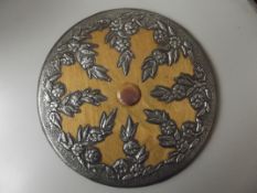 Wood and pewter plaque