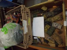 Large collection of toy tanks and military figures