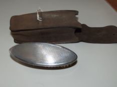 Silver engine turned art deco clothes brush